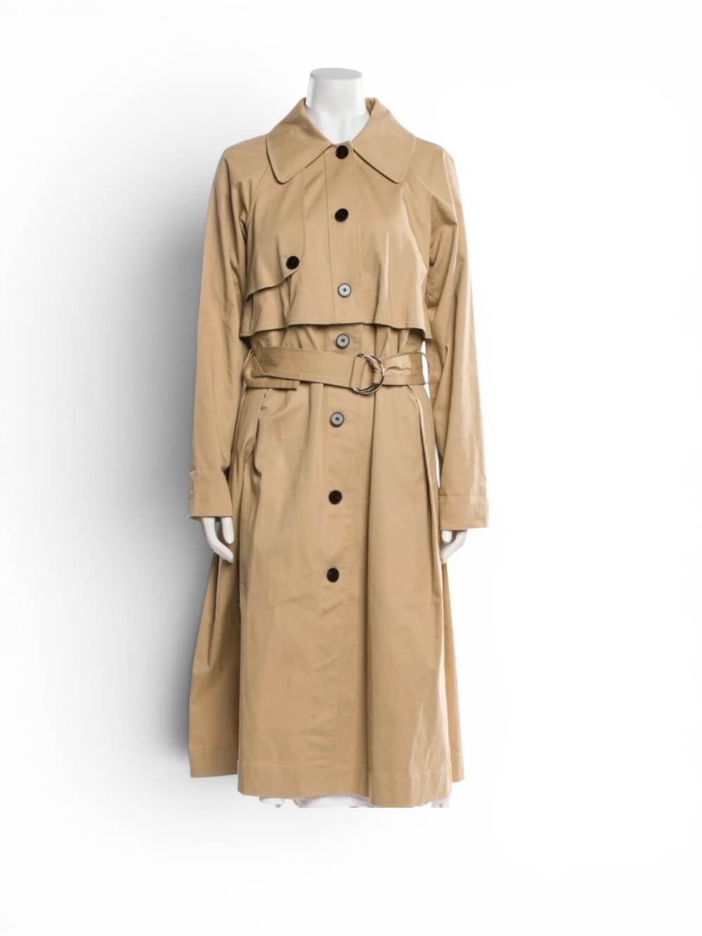 Saint Art London Khaki Trench Coat Dress NWT Convertible 2-Piece Layered Med